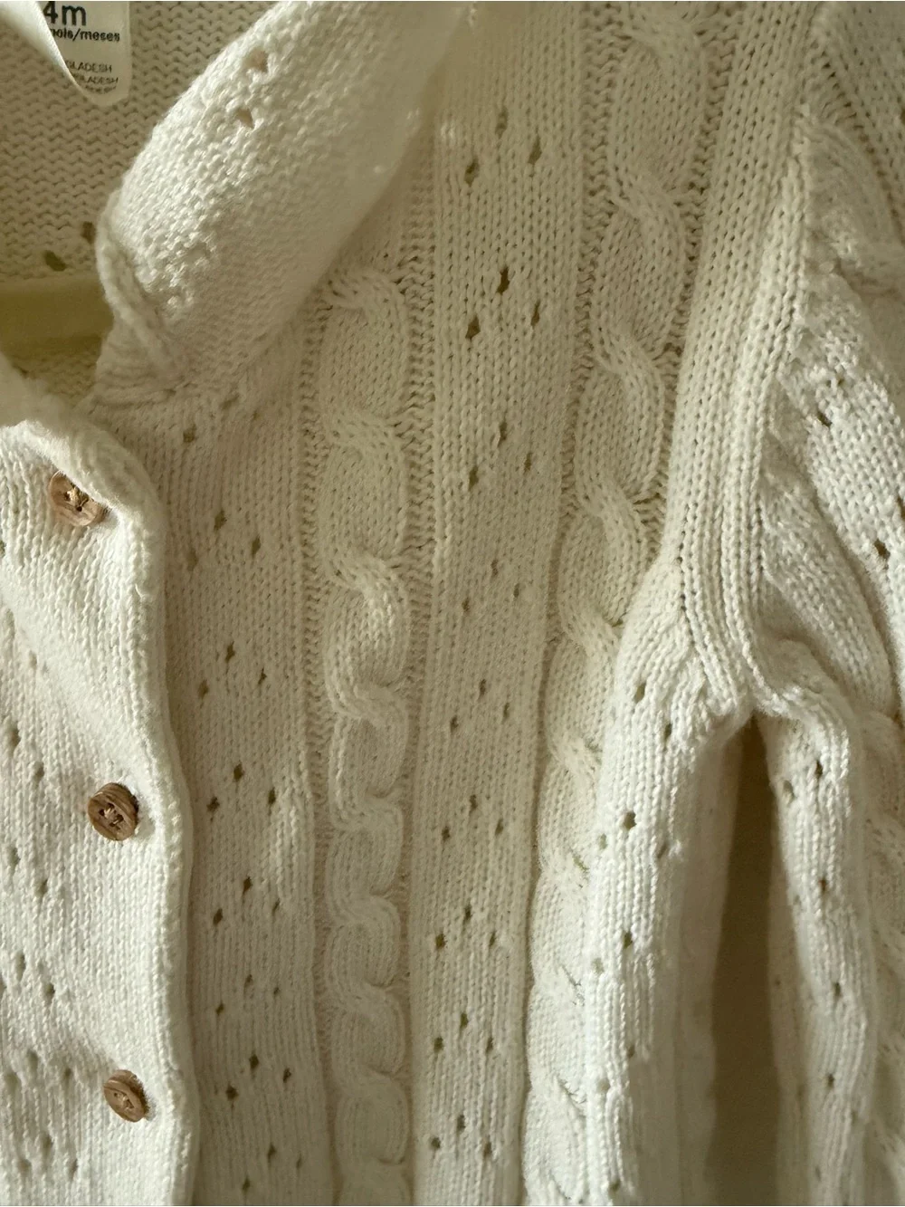 Baby B’gosh Cream Cable Knit Cardigan Sweater 24M